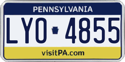 PA license plate LYO4855