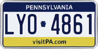 PA license plate LYO4861
