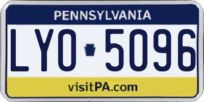 PA license plate LYO5096