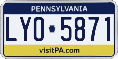 PA license plate LYO5871