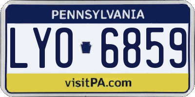 PA license plate LYO6859