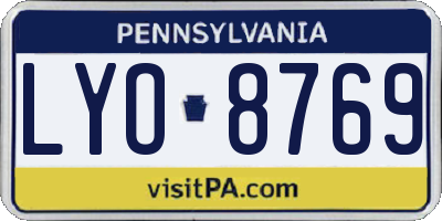 PA license plate LYO8769