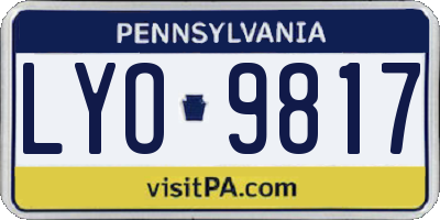 PA license plate LYO9817