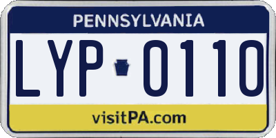 PA license plate LYP0110