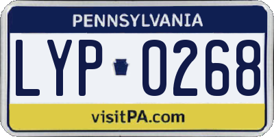 PA license plate LYP0268