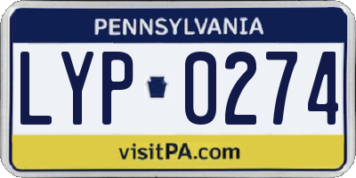 PA license plate LYP0274