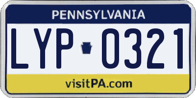 PA license plate LYP0321