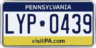 PA license plate LYP0439