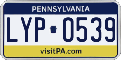 PA license plate LYP0539
