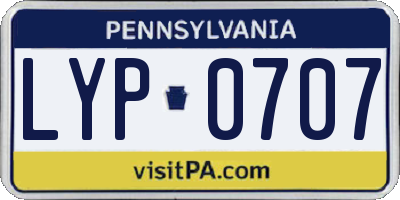 PA license plate LYP0707