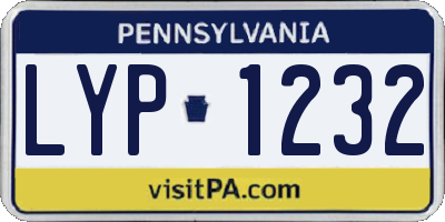 PA license plate LYP1232