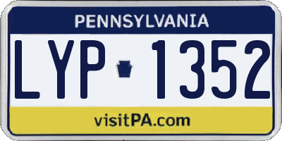 PA license plate LYP1352