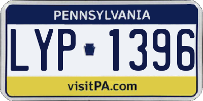 PA license plate LYP1396