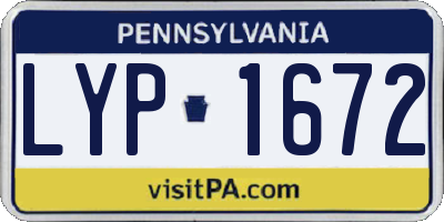 PA license plate LYP1672