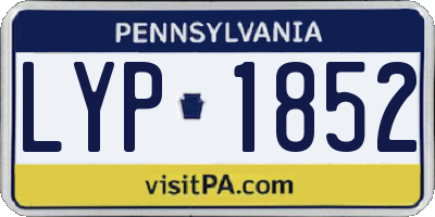 PA license plate LYP1852