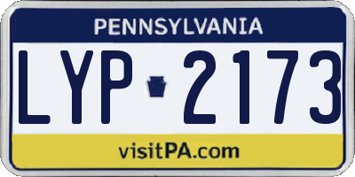 PA license plate LYP2173