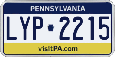 PA license plate LYP2215