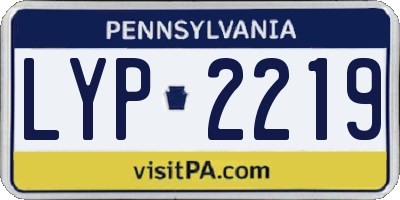 PA license plate LYP2219