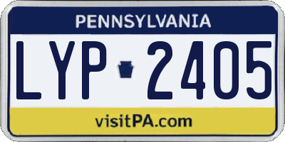PA license plate LYP2405