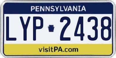 PA license plate LYP2438