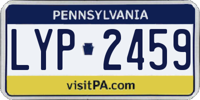 PA license plate LYP2459