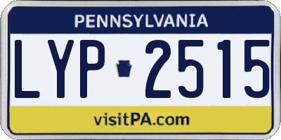 PA license plate LYP2515