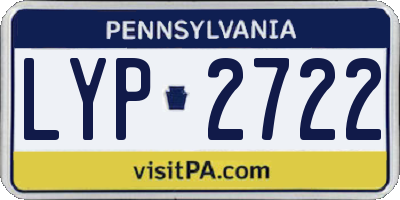 PA license plate LYP2722