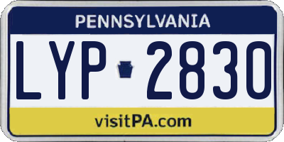 PA license plate LYP2830