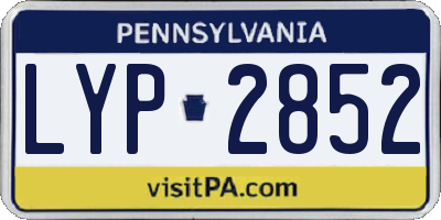 PA license plate LYP2852