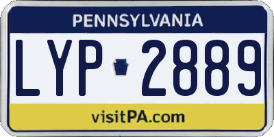 PA license plate LYP2889