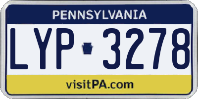 PA license plate LYP3278