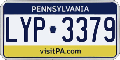 PA license plate LYP3379