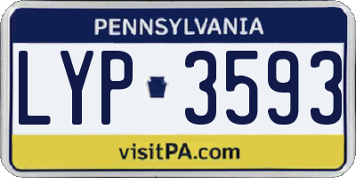PA license plate LYP3593