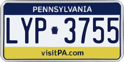 PA license plate LYP3755