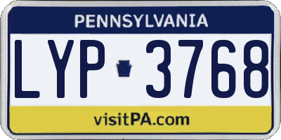 PA license plate LYP3768