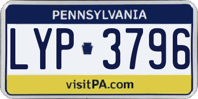 PA license plate LYP3796