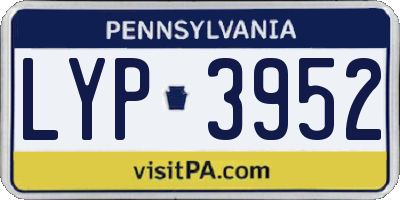 PA license plate LYP3952