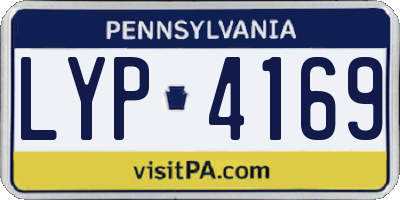 PA license plate LYP4169