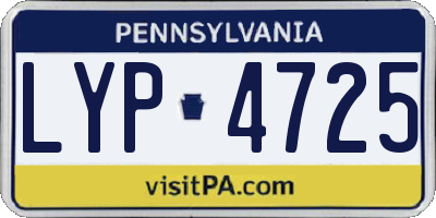 PA license plate LYP4725