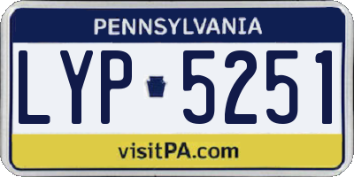 PA license plate LYP5251
