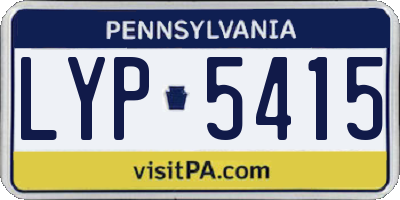 PA license plate LYP5415