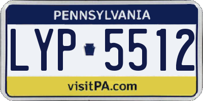 PA license plate LYP5512