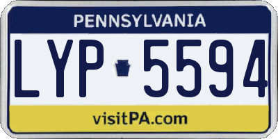 PA license plate LYP5594