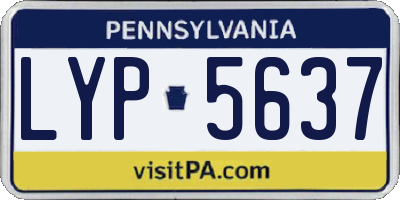 PA license plate LYP5637