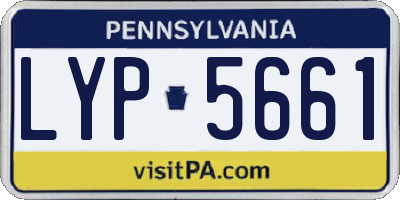 PA license plate LYP5661