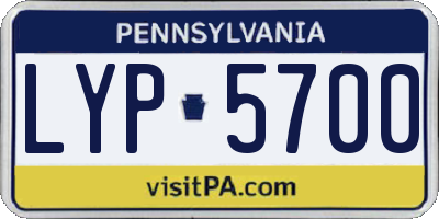 PA license plate LYP5700