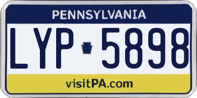 PA license plate LYP5898