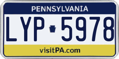 PA license plate LYP5978