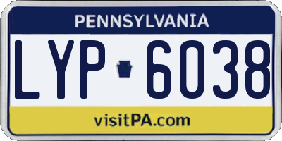 PA license plate LYP6038