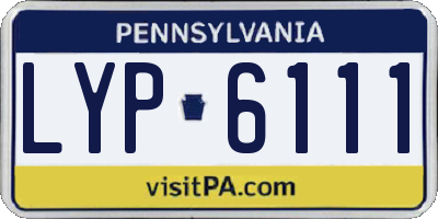PA license plate LYP6111